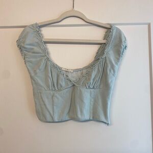 La Hearts Light Blue Crop Top